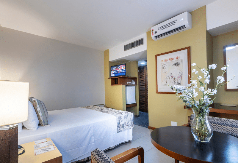 Quarto casal do Stream Hotéis no centro de Ribeirão Preto